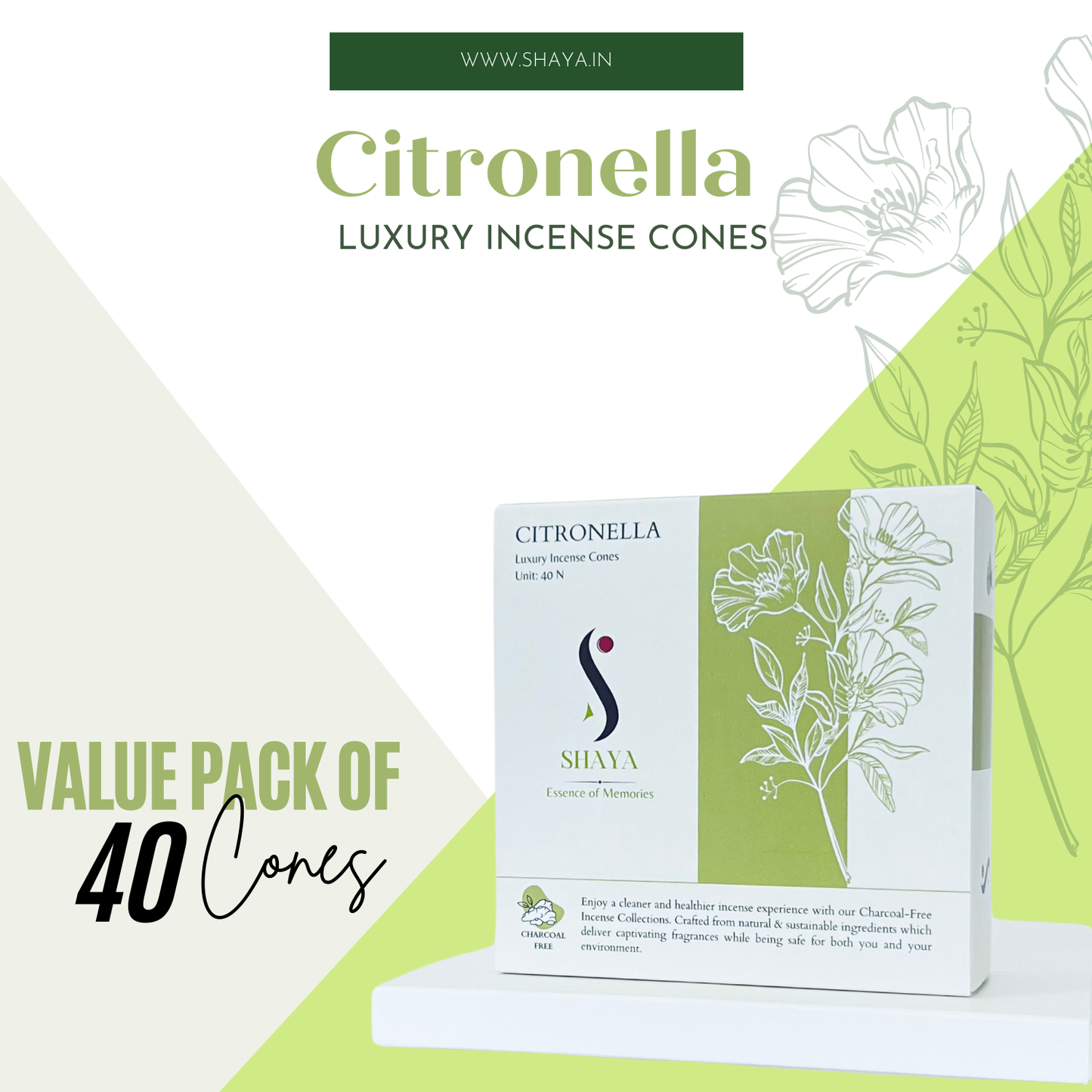 Citronella - Luxury Incense Light Cones