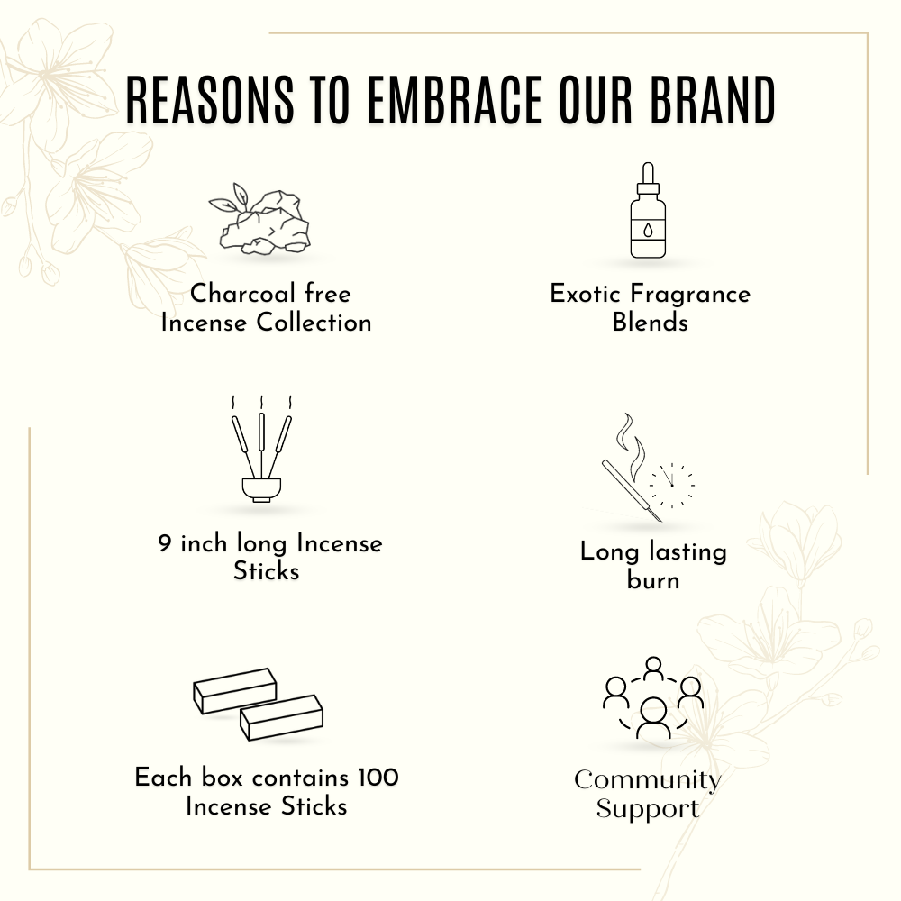 Rose (Gulab) - Luxury Dhoop Sticks - Bambooless